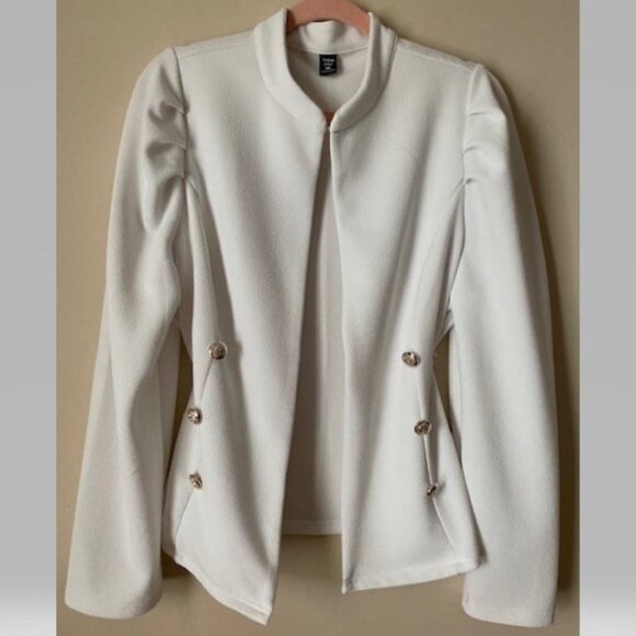 White Blazer with Gold Accent Buttons - Picture 5 of 5